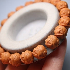 Monkey head walnut carved golden toad toad toad sentimental play bracelet genuine pure natural pure handmade