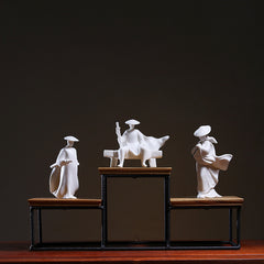 White porcelain formless Zen small ornaments tea pet creative characters living room study home porch decoration soft decoration