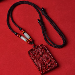 Cinnabar fire unicorn pendant five elements lack of fire to replenish fire to protect the master unicorn necklace men and women pendant jade unicorn