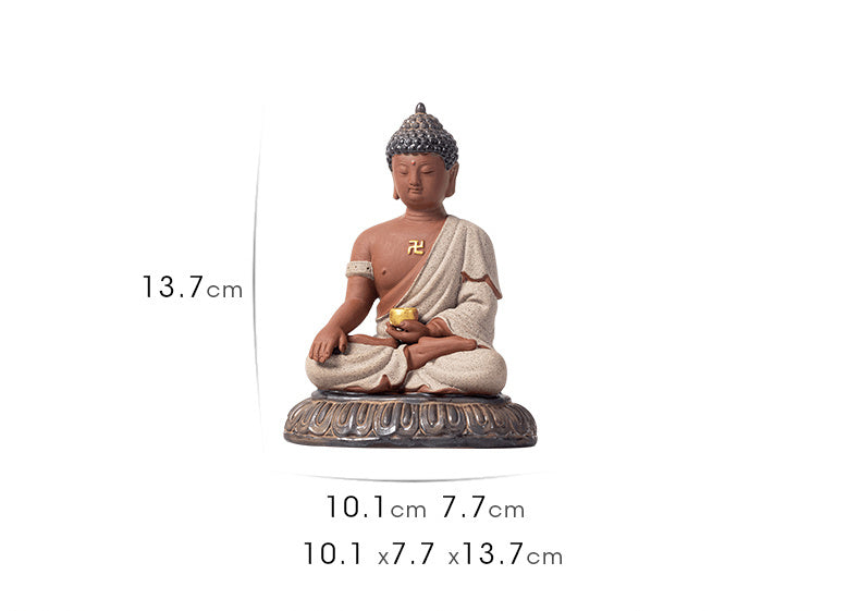 New Chinese Zen Sakyamuni Buddha small ornaments ceramic desktop Tathagata Buddha tea pet decoration crafts