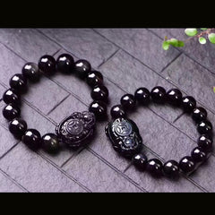 Natural obsidian dragon turtle bracelet Obsidian dragon turtle bracelet bracelet for men and women to attract wealth and fortune