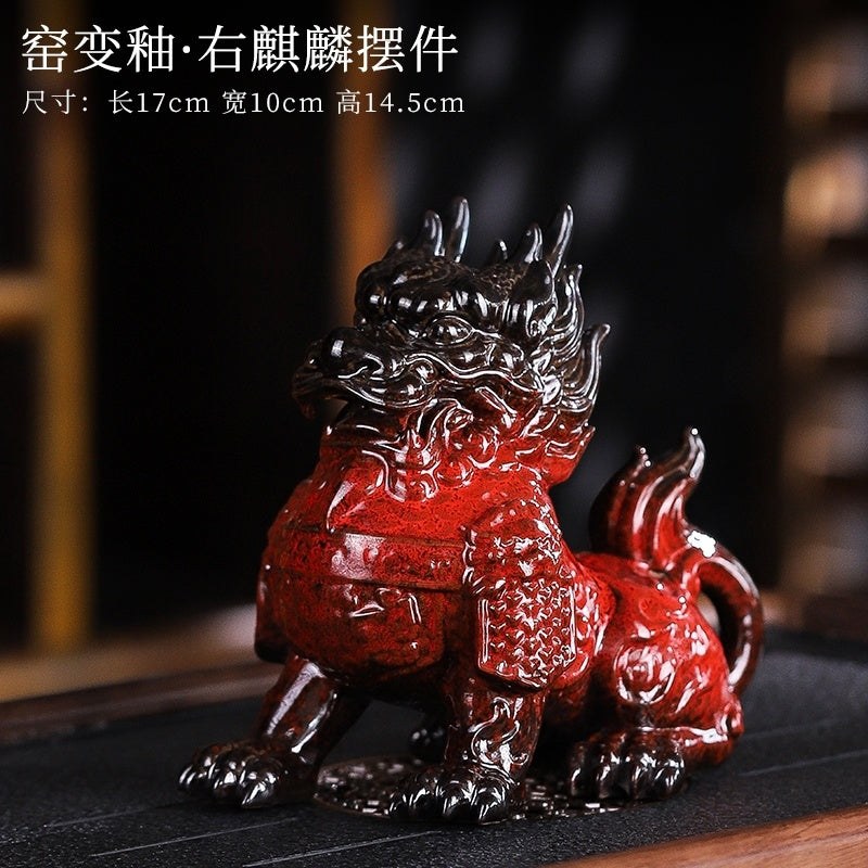 Kirin ornaments Chinese retro tea pet