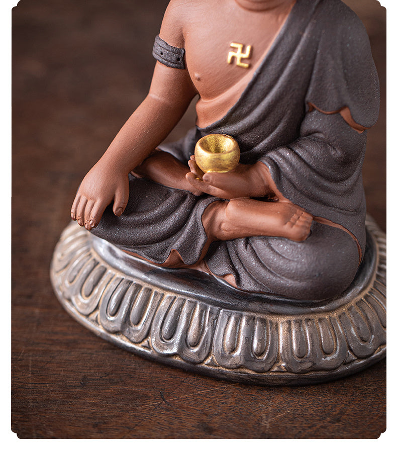 New Chinese Zen Sakyamuni Buddha small ornaments ceramic desktop Tathagata Buddha tea pet decoration crafts