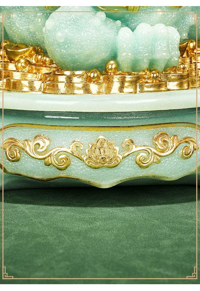 Jade golden toad ornaments to attract wealth golden cicada toad living room high-end atmosphere office table shop relocation opening gift