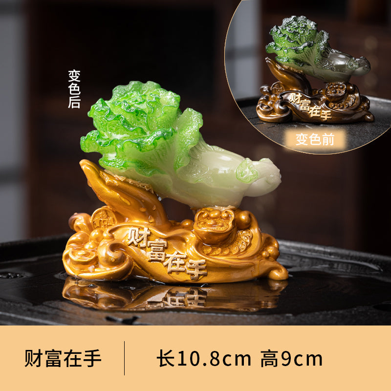 Cabbage Baicai color-changing tea pet ornaments creative tea set tea play tea ceremony personality high-end creative tea set Chinese style home