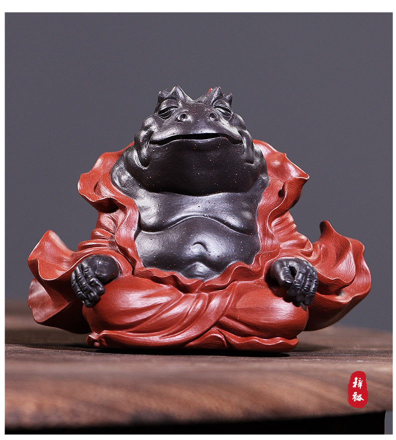 Yixing purple sand original ore tea pet ornaments boutique can raise toad fairy tea to play tea ceremony creative pure handmade Zen golden toad