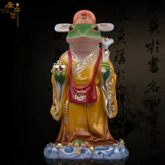 Three-legged golden toad statue white marble golden toad golden cicada shop opening gift living room high-end crafts decorative ornaments