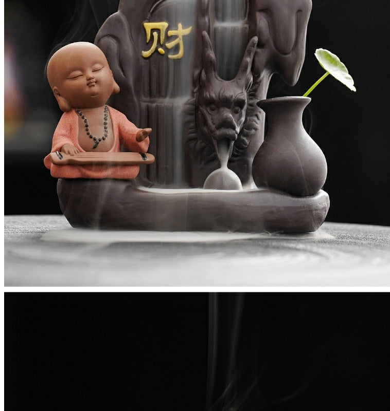 Creative tea pet purple sand backflow incense burner tea ceremony home indoor mountain stream incense ornaments sandalwood agarwood incense