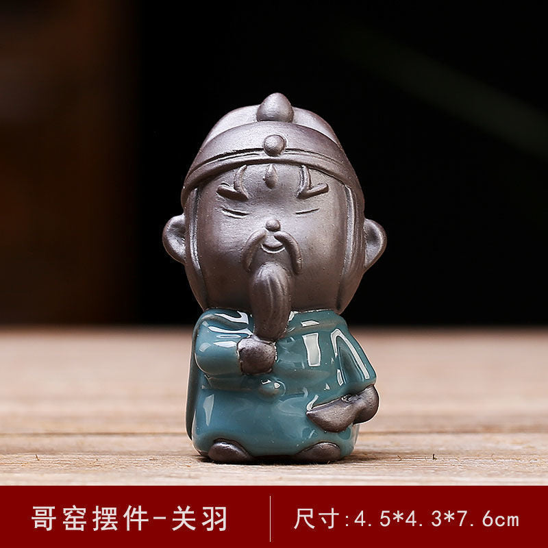 Fushoutao exquisite tea pet ornaments Geyao ice crack can be raised tea toys tea set Xiaoheshan tea pet Three Kingdoms tea toys