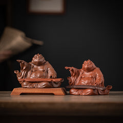 Dehua creative golden toad office fortune toad fairy home furnishings porch desktop decoration ceramic toad crafts