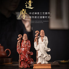 Zen ceramic sculpture of Bodhidharma, a figure on the desktop, a tea pet for the living room, a tea room, a shelf for decoration