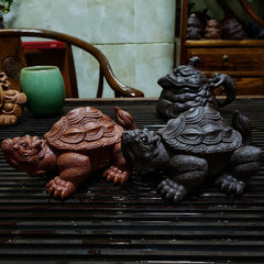 Yixing purple sand tea pet Baxia dragon turtle sculpture exquisite ornaments