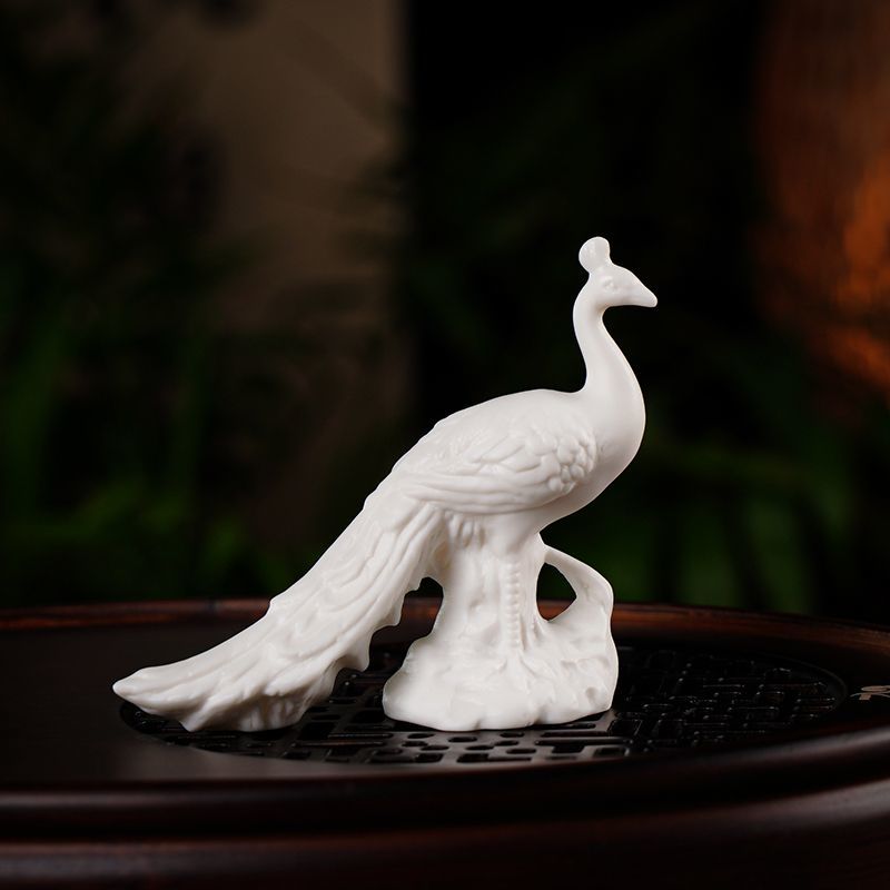 Porcelain Juyuan Ceramic Creative Ornaments Tea Pet Animal Tea Set Tea Tray Home Office Flower Pet Crafts Peacock Guanyin