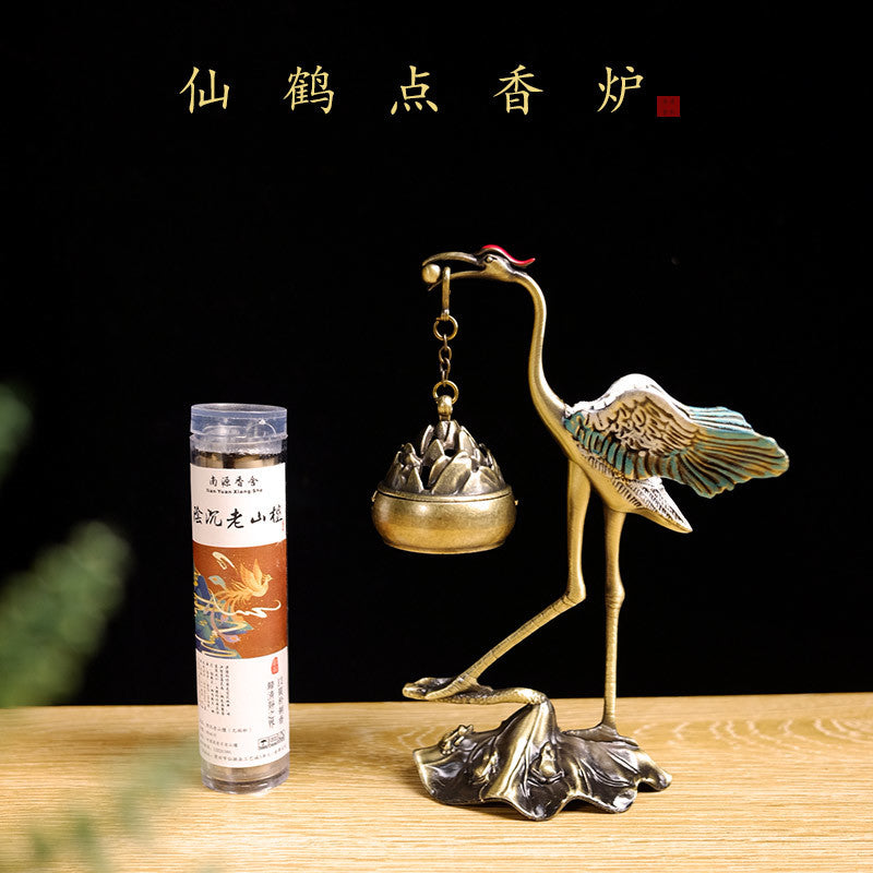 Flying crane incense burner home indoor tea pet tea table small ornaments incense burner small plate incense burner Chinese style incense burner