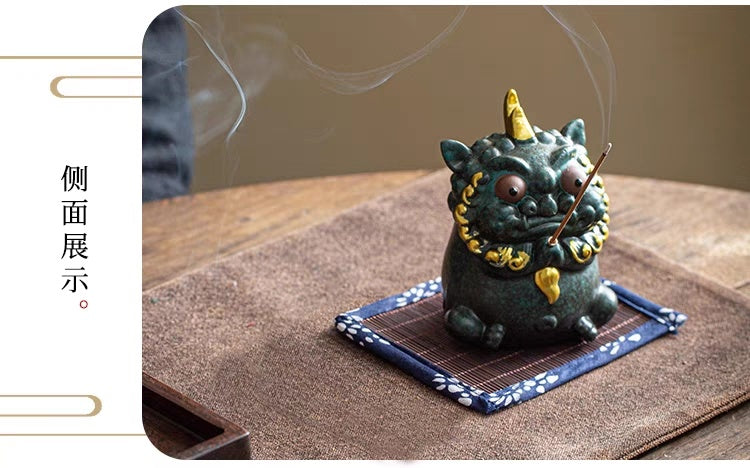 Creative ceramic Pixiu aromatherapy furnace ornaments home indoor fortune kiln change tea pet tea play line incense holder incense burner