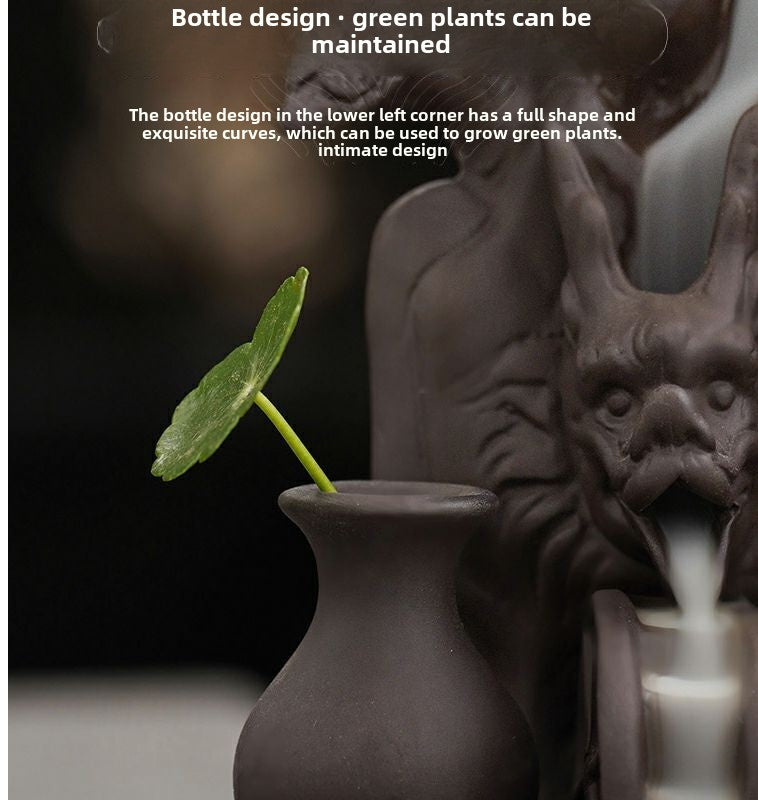 Creative tea pet purple sand backflow incense burner tea ceremony home indoor mountain stream incense ornaments sandalwood agarwood incense