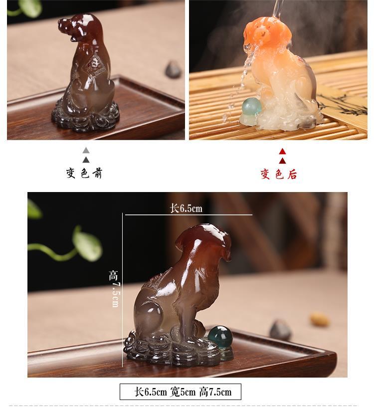 12 Chinese Zodiac Animals Rat Ox Tiger Rabbit Dragon Snake Horse Sheep Monkey Chicken Dog Pig Color Changing Tea Playing Tea Pet Ornaments Tea Tray