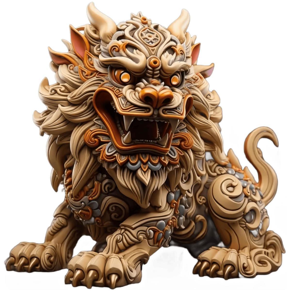 New Year's mighty and domineering Kirin lion stickers wall waterproof stickers home living room porch lucky town house waterproof stickers