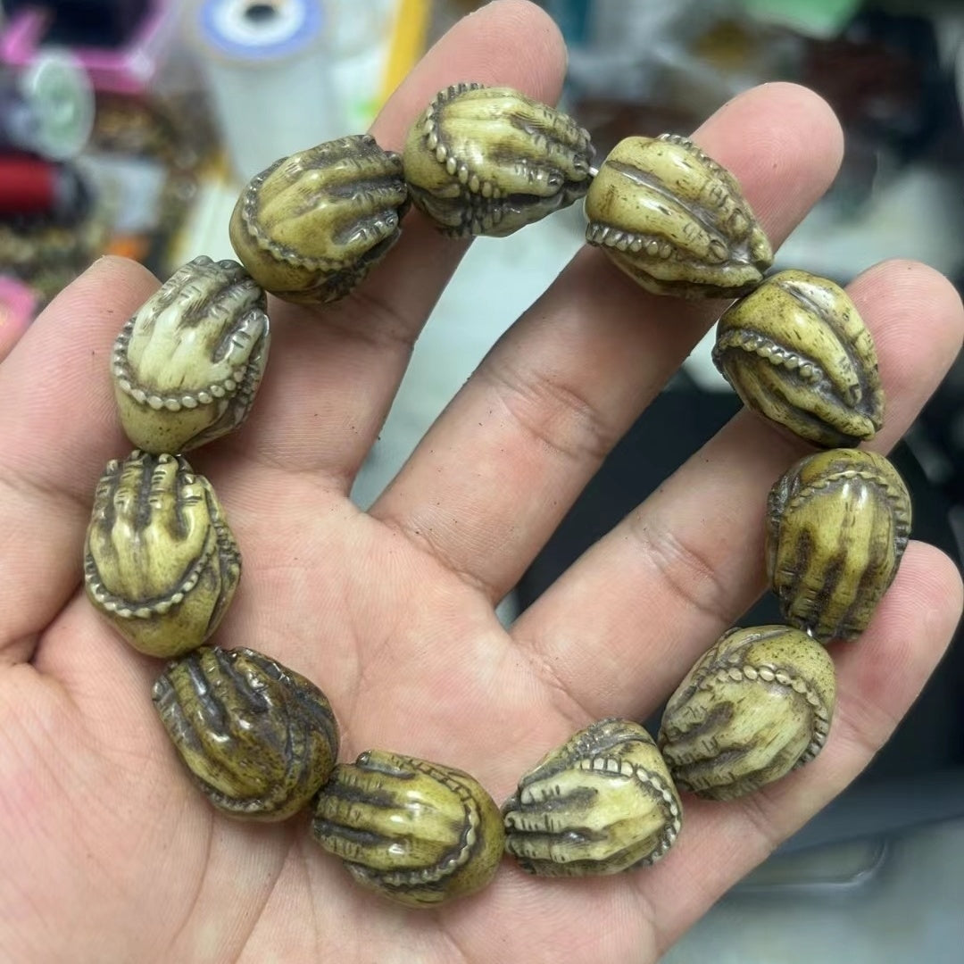 Antique Collection Tibetan Yak Bone Dragon Turtle Bracelet