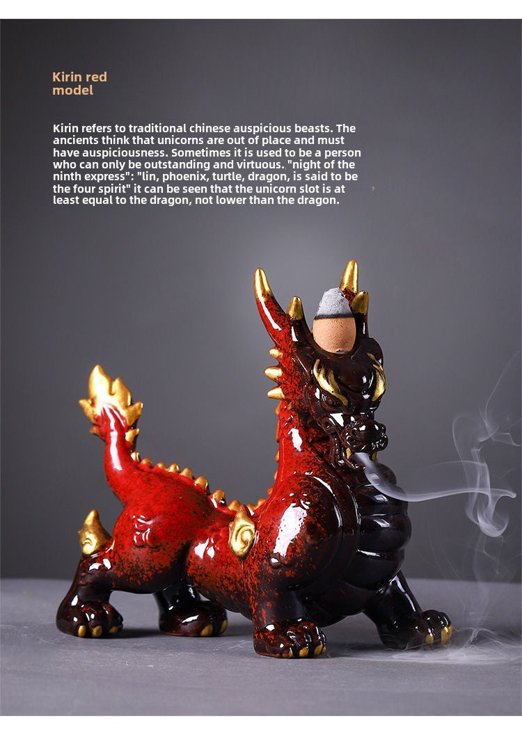 Lucky Chinese style sandalwood unicorn qianlima flow incense grains incense tea pet desktop living room car ornaments office