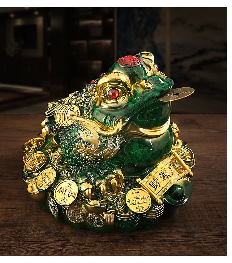 Lucky Golden Toad Ornaments Rotating Three-legged Toad Entrance TV Cabinet Office Decoration Shop Opening Hotel Gift