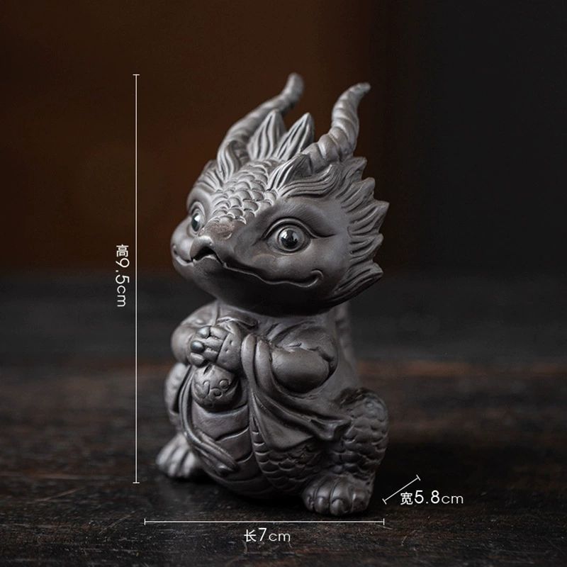 Purple sand tea pet dragon ornaments can be raised to attract fortune beasts twelve zodiac cute tea toys tea sets tea table creative small ornaments