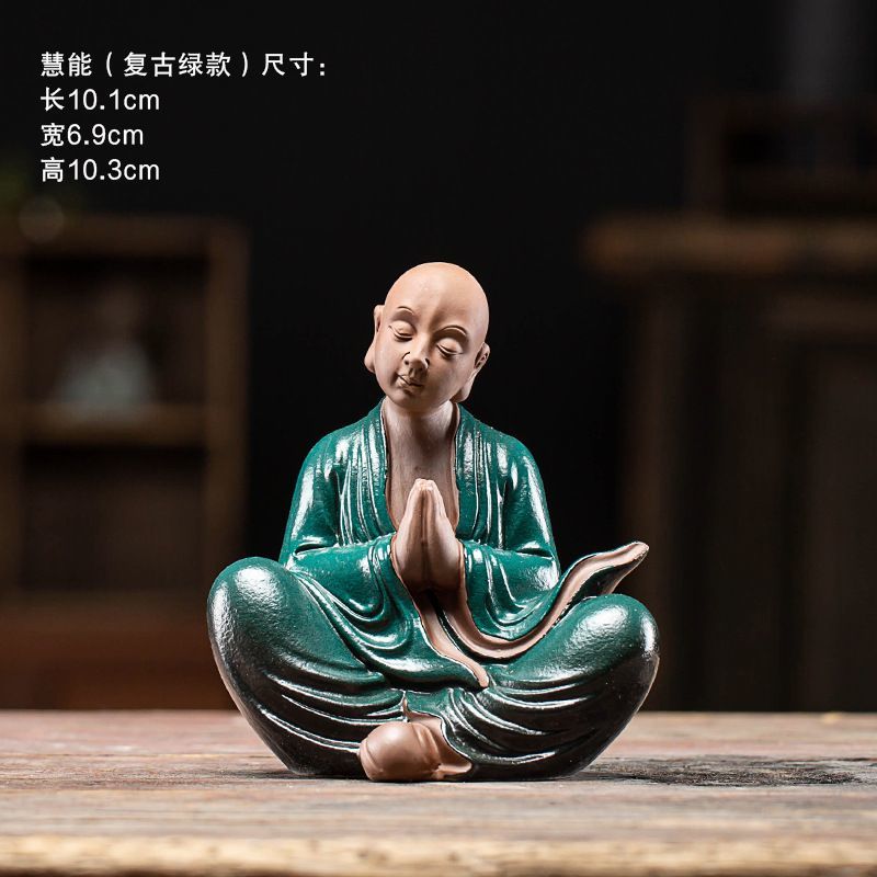 Little monk Zen tea pet ornaments creative purple sand personality little monk tea table decoration tea ceremony check plate decoration