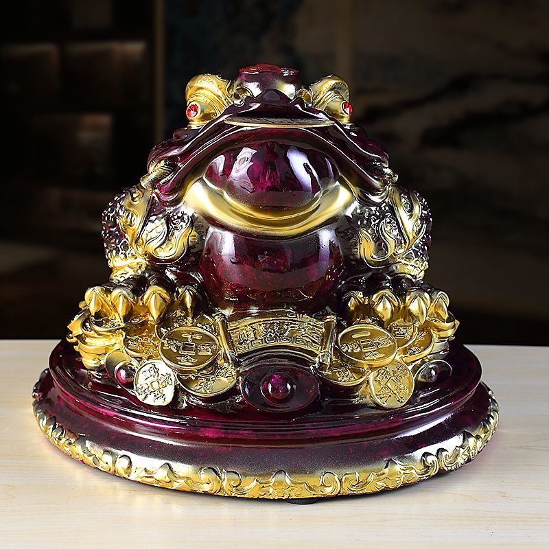 Purple Qi Donglai Lucky Golden Toad Ornaments High-end Opening Gift Office Home Shop Bar Golden Cicada Crafts