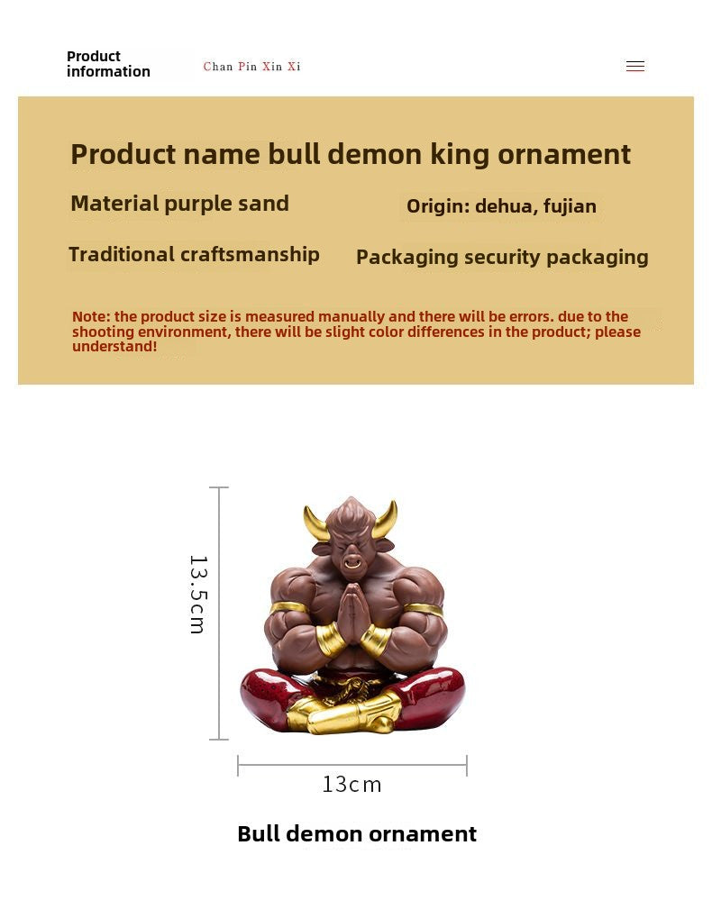 Beautiful and high-quality products. Purple sand zodiac cow tea pet boutique mixed world cow devil ornaments ceramic home decoration tea table tea