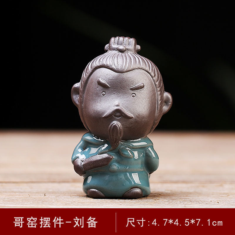 Fushoutao exquisite tea pet ornaments Geyao ice crack can be raised tea toys tea set Xiaoheshan tea pet Three Kingdoms tea toys