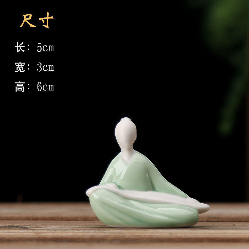 Fushoutao exquisite tea pet ornaments Geyao ice crack can be raised tea toys tea set Xiaoheshan tea pet Three Kingdoms tea toys