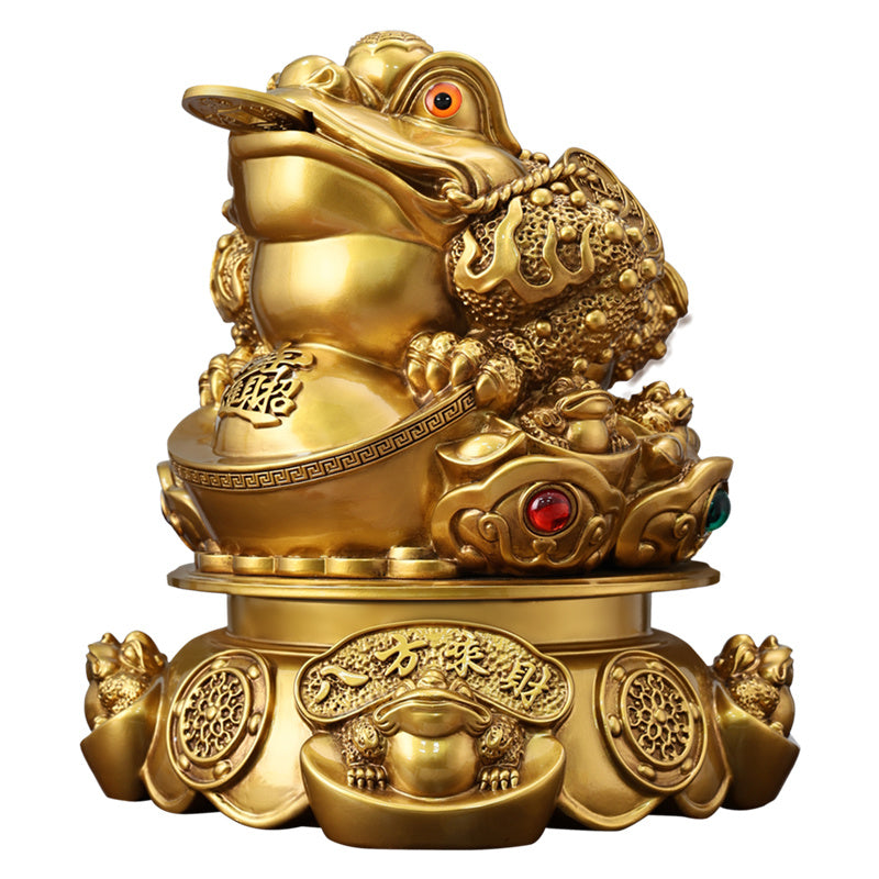 Gilded copper golden toad fortune-attracting ornaments for shops, business, golden cicada, opening gifts, office, home living room decorations