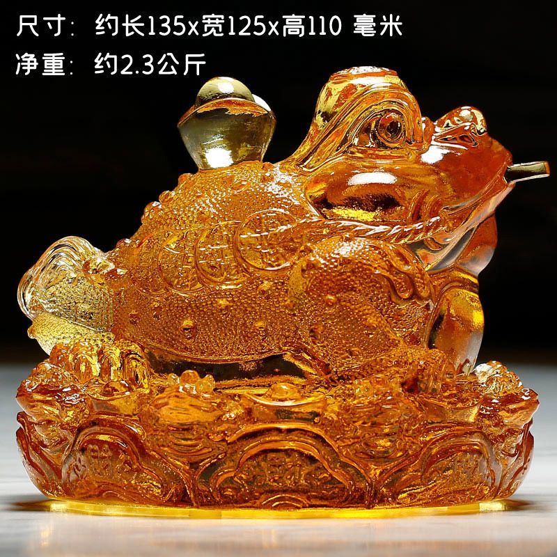 Eight directions to bring wealth three-legged golden toad fortune ornaments shop town house shop prosperous wealth living room gathering wealth glass toad crystal