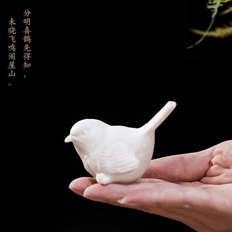 Wukong home Dehua white porcelain Zen incense holder tea table decoration tea pet hand-held pieces play study tea art Zen