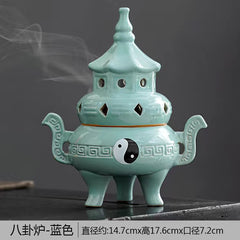 Creative Tai Chi Bagua Ceramic Aromatherapy Furnace Antique Tea Ceremony Sandalwood Agarwood Indoor Home Desktop Ornaments