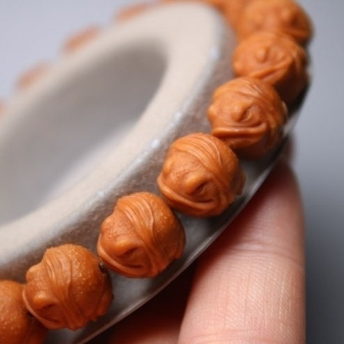 Monkey head walnut carved golden toad toad toad sentimental play bracelet genuine pure natural pure handmade