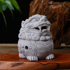 National trend fortune-bringing Pixiu Chinese style aromatherapy furnace creative green sandstone tea pet office home desktop stone carving incense burner ornaments