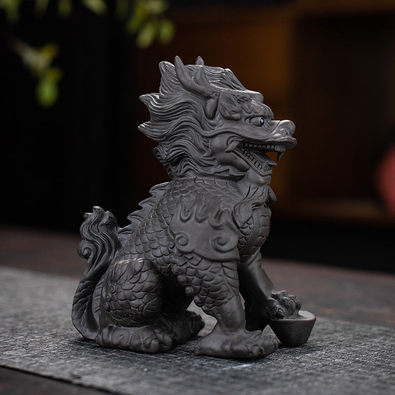 Kirin tea pet ornaments national style national trend boutique can be raised decoration auspicious beast creative home purple sand tea play tea table tea