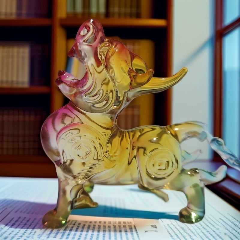 Auspicious beast crystal unicorn home living room Chinese style car office desktop fortune ornaments