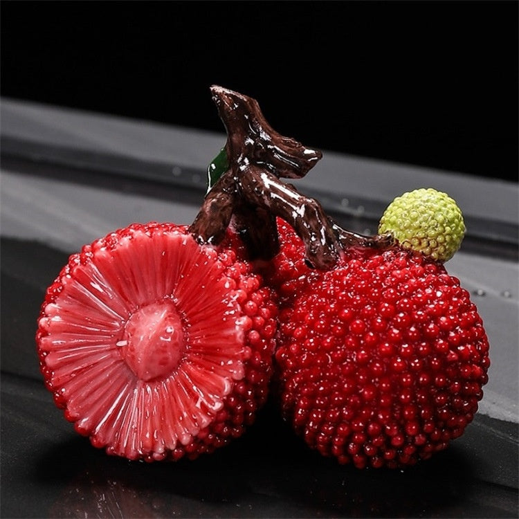 Color Changing Lychee Bayberry Durian Pomegranate Peach Fruit Tea Pet Ornaments