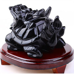 Top crystal natural obsidian eight trigrams dragon turtle ornaments office living room porch living room crafts