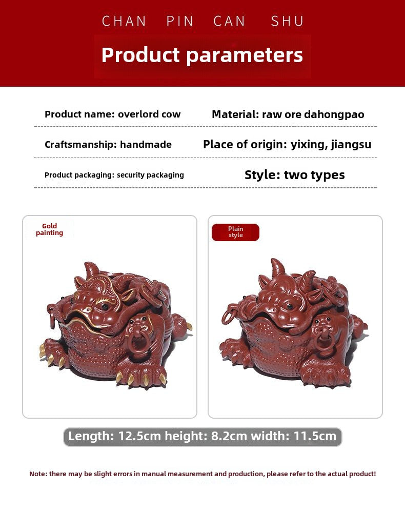 Purple sand Yixing Jinchan tea pet fortune ornaments handmade tea set toad Dahongpao tea table boutique can be raised