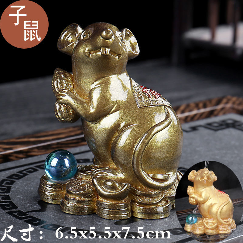 Color changing twelve zodiac animals tea pet ornaments lucky tea toys animal rat ox tiger rabbit dragon snake horse sheep monkey chicken dog pig