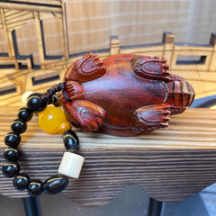 Rosewood dragon turtle hand play fine wood carving fortune auspicious beast carved dragon turtle tea pet car ornaments