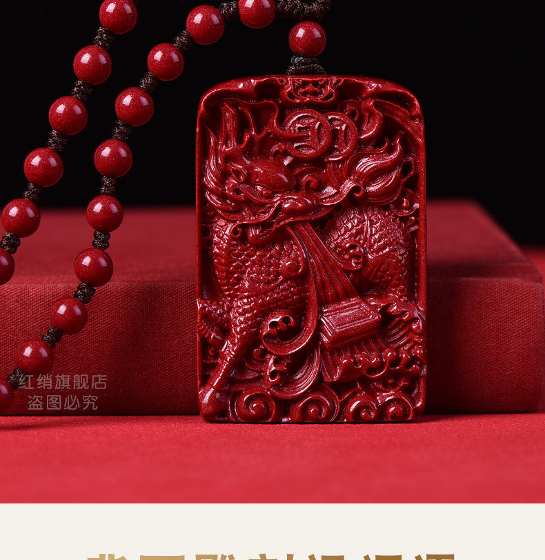 Cinnabar fire unicorn pendant five elements lack of fire to replenish fire to protect the master unicorn necklace men and women pendant jade unicorn