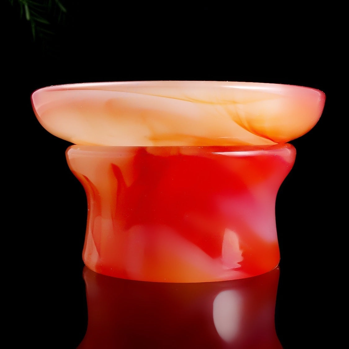 Natural glazed red agate jade tea set wine glass Kung Fu tea cup health single home owner high-end