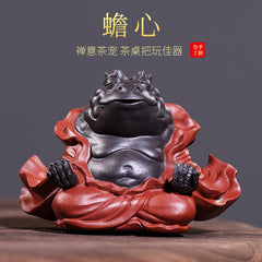 Yixing purple sand original ore tea pet ornaments boutique can raise toad fairy tea to play tea ceremony creative pure handmade Zen golden toad