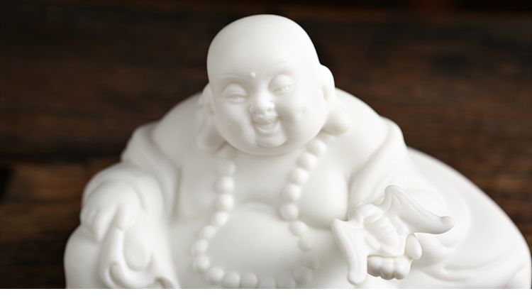 Ceramic creative tea pet ornaments white porcelain home home tea pet artistic conception appreciation Zen monk fortune ornaments