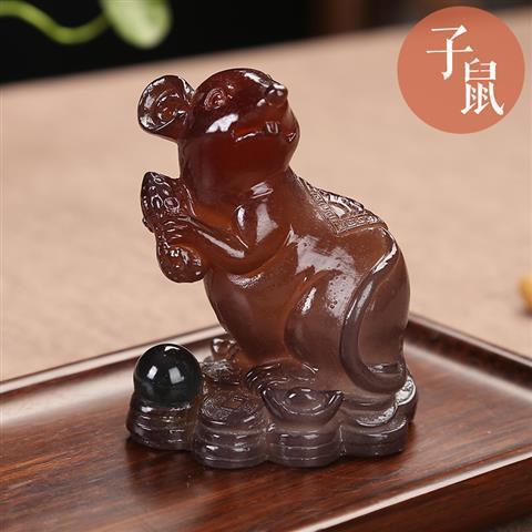 12 Chinese Zodiac Animals Rat Ox Tiger Rabbit Dragon Snake Horse Sheep Monkey Chicken Dog Pig Color Changing Tea Playing Tea Pet Ornaments Tea Tray