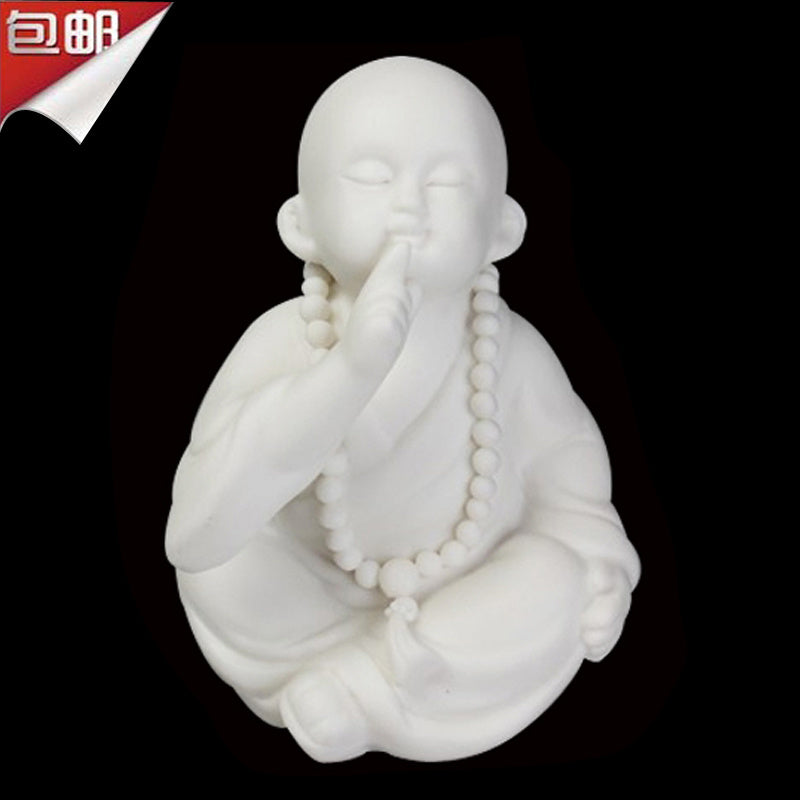 Creative boutique Dehua white porcelain Zen little monk tea pet ornaments handmade ceramic little monk home decoration